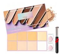 Correcteur CrèMe Doux Et Mat Palette De 8 Teintes Avec Applicateur, CrèMe ImperméAble à Couverture ComplèTe,Hydratant Longue DuréE LéGer,CréEz Un Maquillage De Base Parfait (Couleur claire, Q1001)