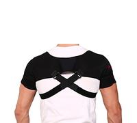 Correcteur de Dos Réglable Gym Sports Care Double Support d'épaule Dos Brace Guard Strap Wrap Ceinture Band Pads Bandage Noir Hommes Femmes Santé et Détente (Color : F, Size : M)