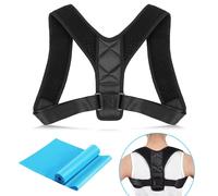 Correcteur De Posture Avec Bande De Résistance À L'exercice, Attelle Réglable Pour Le Haut Du Dos, Soutien De La Clavicule, Soulagement Des Douleurs Aux Épaules Et Au Dos