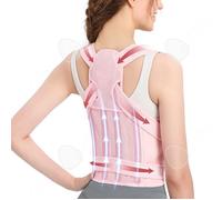 Correcteur de posture Convient pour un tour de taille de 80 à 104 cm Conception à double quille Correcteur de dos droit rose