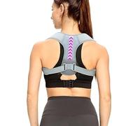 Correcteur De Posture pour Hommes Et Femmes Orthèse Supérieure du Dos Réglable Ceinture Correction Bossu pour Soutien Clavicule Et Fournir Soulagement Douleur Cou, Épaules, Lombaires (Color : Gray PU