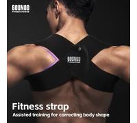 Correcteur de Posture réglable pour le dos, 1 pièce, ceinture correctrice Anti-chameau, ceinture correctrice de Posture assise, soutien orthopédique pour le dos black