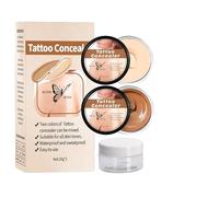 Correcteur de tatouage imperméable - Lot de 2 correcteurs de couleur de peau à haute couverture pour hommes, femmes et adultes, crème de dissimulation corporelle longue durée pour tatouages, cicatrice