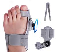 Correcteur d'oignon, correcteur d'oignon du gros orteil pour hommes et femmes, attelle de support d'oignon à bouton réglable avec sangle de talon antidérapante pour soulager les oignons du gros orte