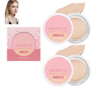 Correcteur et illuminateur contour des yeux à couvrance totale, crème rose longue tenue pour cernes et taches, hydratante et waterproof, nourrissante et légère (white*2)