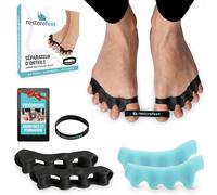 Correcteur Hallux Valgus & Séparateur Orteil - 2 Paires + Bande Anti-Juanettes - Écarteur Orteil Silicone Sans BPA - Alignement Orteils Croisés - Taille Unique Unisexe