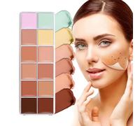 Correcting Concealer Palette, 12-Color Cream, Blendable Concealing Makeup, Sturdy Portable Full Coverage Concealer for Youth, Teens, Girls, Family, Coworkers, Friends
