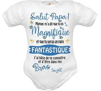 Corredino Neonato Bodys Coton Blanc pour Nouveau-Né 'Futur Maman'