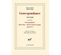 Correspondance Paul Celan (Auteur), René Char (Auteur), Bertrand Badiou (Edité par)