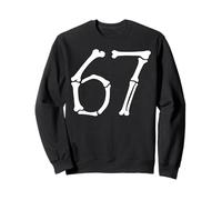 Correspondance Amusante pour Halloween avec 67 numéros Soixante-Sept en Forme d'os Sweatshirt