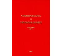 Correspondance De Théodore De Bèze - Tome 35 (1594)