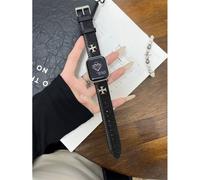 Correspondance Des Couleurs Chrome Hearts Pour Apple Watch Bracelet De Montre Apple Iwatch9 Bracelet De Montre S876 Niche Se-Denim Colorblock Chrome Hearts ¿ Noir - 42 Mm/44 Mm/45 Mm/49 Mm