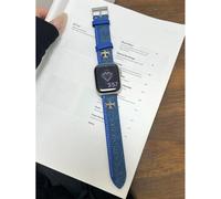 Correspondance Des Couleurs Chrome Hearts Pour Apple Watch Bracelet De Montre Apple Iwatch9 Bracelet De Montre S876 Niche Se-Denim Colorblock Chrome Hearts ¿ Bleu Foncé - 42 Mm/44 Mm/45 Mm/49 Mm