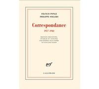 Francis Ponge, Philippe Sollers – Correspondance : 1957-1982 – Gallimard – Broché