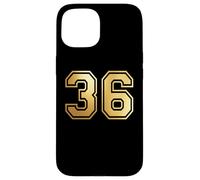 Correspondance Graphique des Sports d'équipe 36 numéros Trente-Six Coque pour iPhone 15