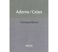 Correspondance - Theodor W. Adorno - Nous Eds - broché - Lettres