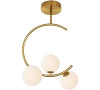Corridor Light Light Light Golden Metal Chandelier avec une boule de verre en verre blanc G9 Éclairage d'éclairage moderne les lampes de suspension minimaliste moderne pour chambre, salon, salle
