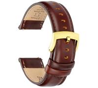 CORROPELLE Bracelet de montre en cuir à libération rapide, élégant bracelet de montre de rechange en cuir pleine fleur pour homme et femme, largeur au choix : 18 mm, 19 mm, 20 mm, 21 mm, 22 mm
