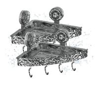 Corrugated Suction Cup Storage Holder, No-Drill Bathroom Suction Storage Box Large Capacity & Strong Load-Bearing, Removable Bathroom Suction Shelf for Space-Saving Easy Organization (B-Gray)