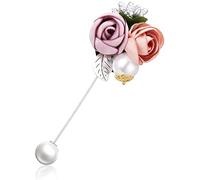 Corsage Boutonniere Wrist Ladies Cloth Art Pearl Fabric Flower Brooch pin Women Cardigan Shirt Shawl Coat Lapel Jewelry Accessory Made in China