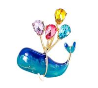 Corsage de baleine capricieuse en avec breloques de ballon, épingle en alliage léger pour vêtements décontractés et occasions spéciales, épingle de corsage animal