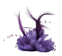 Corsage De Plumes Broches à breloques en tissu, épingles fleurs, accessoires for cheveux, serre-tête for filles, décoration de festival(Deep Purple)