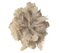 Corsage De Plumes Grande broche en forme de fleur et plume for femme, 20 cm, luxueuse, avec revers, for fête, mariage, vêtements, bijoux(Color 09)