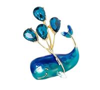 Corsage en forme de baleine capricieuse avec breloques ballon en alliage léger pour une tenue décontractée et des occasions spéciales Cadeau étudiant Broche en strass, taille unique, Comme décrit