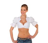 Corsage sexy de Dirndl Chemisier blanc avec laçage et profondeur de décolleté réglable Taille 32-58 - blanc - 44
