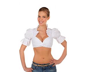 Corsage sexy de Dirndl Chemisier blanc avec laçage et profondeur de décolleté réglable Taille 32-58 - blanc - 42