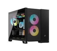 Corsair Boîtier PC mATX 2500D Airflow – à double chambre, sans ventilateurs – Noir