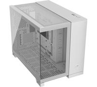 CORSAIR 2500X Boîtier Petit Tour mATX à Double Chambre - Verre Trempé Panoramique - Connexion Inversée Compatible Avec la Carte Mère - Pas de Ventilateurs Inclus - Blanc