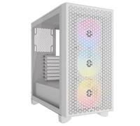 CORSAIR 3000D RGB AIRFLOW - Mid tower - ATX étendu - panneau latéral fenêtré (verre trempé) - pas d'alimentation (ATX) - blanc - USB/Audio