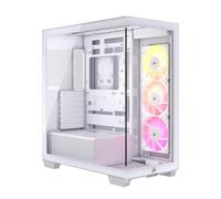 CORSAIR 3500X ARGB Boîtier PC ATX Mid-Tower à Double Chambre - Verre Trempé Panoramique - Connexion Inversée Compatible avec La Carte Mère -3X Ventilateurs CORSAIR RS120 ARGB Inclus - Blanc