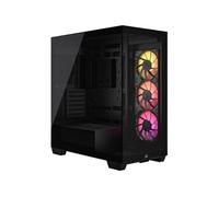 Corsair Boîtier PC ATX 3500X ARGB – Double chambre, Verre trempé panoramique, 3x RS120 ARGB – Noir
