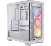 Corsair Boîtier PC Mi‑Tour 3500X RS‑R ARGB — Vitre panoramique, 3× RS120‑R ARGB, Blanc