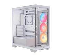 CORSAIR 3500X RS-R ARGB Boîtier PC Mi-Tour avec Vitre Panoramique - 3 Ventilateurs RS120-R ARGB Préinstallés, Système de Fixation InfiniRail, Compatible Une Carte mère à Connexion Inversée - Blanc