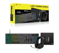 Corsair 4-en-1 Pack Gaming (2026) - Noir | Clavier Gaming K55 CORE RGB (AZERTY FR), Casque HS35 v3, Harpoon RGB PRO Souris, MM Medium Anti-Fray Tapis de Souris