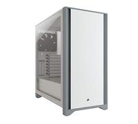 Corsair 4000D Boîtier ATX Moyen Tour en Verre Trempé (Panneau Avant en Acier Massif, Panneau latéral Verre Trempé, Système de Gestion des Câbles RapidRoute, Deux Ventilateurs de 120 mm Inclus) Blanc