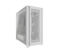 Corsair 5000D CORE AIRFLOW Midi Tower Blanc - Boîtier PC ATX/EATX/microATX/Mini-ITX, Acier/Verre Trempé, 2x3.5", 3x2.5", USB 3.2, Refroidissement Liquide 360mm