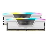 Mémoire RAM - CORSAIR - Vengeance RGB DDR5 - 64Go - 6000MHz - CL30 - Blanc