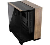 CORSAIR 6500X Boîtier PC mATX Mid-Tower à Double Chambre - Verre Trempé Panoramique - Connexion Inversée Compatible avec la Carte Mère - Pas de Ventilateurs Inclus - Noir/Bois Noyer