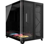 CORSAIR AIR 5400 LX-R RGB iCUE Link Boîtier PC Triple Chambre Moyen-Tour Panoramique - Chambre Isolée pour AIO 360mm, Compatible Mères À Connexion Inversée, 3X Ventilateurs RGB LX-R Inclus - Noir