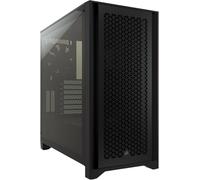 CORSAIR Boîtier ATX en verre trempé 4000D Airflow - Haut débit d'air - Système de gestion des câbles - Intérieur spacieux - Deux ventilateurs de 120 mm inclus - Noir (renouvelé)