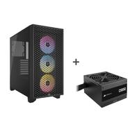 CORSAIR Boîtier PC 3000D RGB AIRFLOW + Alimentation CX650 80 PLUS Bronze ATX Power