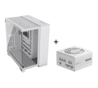 CORSAIR Boitier PC 6500X empered Glass Mid-Tower Dual Chamber + Alimentation PC CP-9020293-EU Series RM850e White