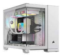 CORSAIR iCUE LINK 2500X RGB Boîtier Petit Tour mATX à Double Chambre - Verre Trempé Panoramique - Connexion Inversée Compatible Avec la Carte Mère - 2x Ventilateurs CORSAIR RX120 RGB Inclus - Blanc