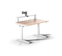 Corsair Platform:4 - 120 cm x 76 cm, Hauteur Fixe, Bureau d'ordinateur Debout Home Office Gaming Desk, Gestion Câbles, Alimentation USB, Bras d’écran Inclus - Teinture de Pin Blanc