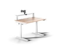 Corsair Platform:4 Elevate - 120 cm x 76 cm, Hauteur Réglable, Bureau d'ordinateur Électrique Debout Home Office Gaming Desk, Bras d’écran Inclus - Teinture de Pin Blanc