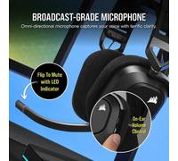 Corsair Casque Gaming HS80 Wireless, Dolby Atmos, sans-fil 18 m, 20 h, micro omni, PS5/PS4, Carbone